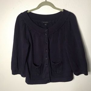 Banana republic dark purple knit button cardigan S